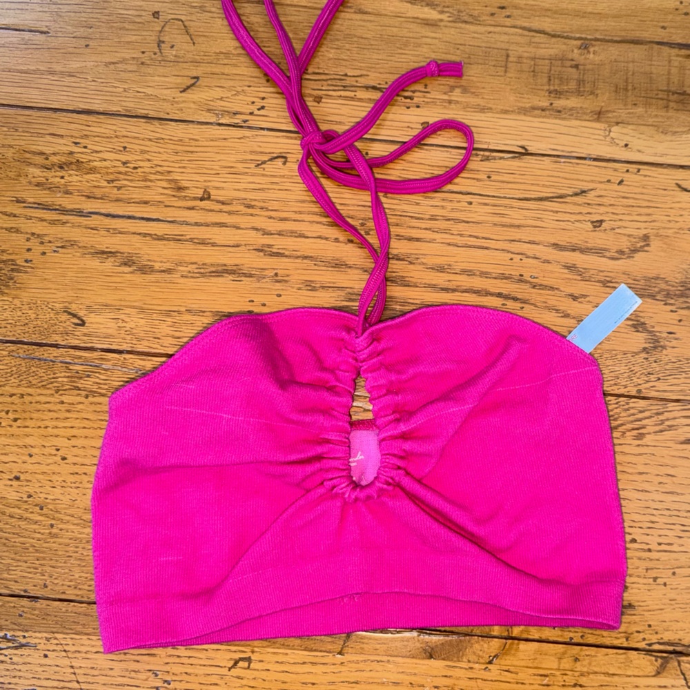 Out from Under by Urban Outfitters Vibrant Pink Halter Top sz Medium.